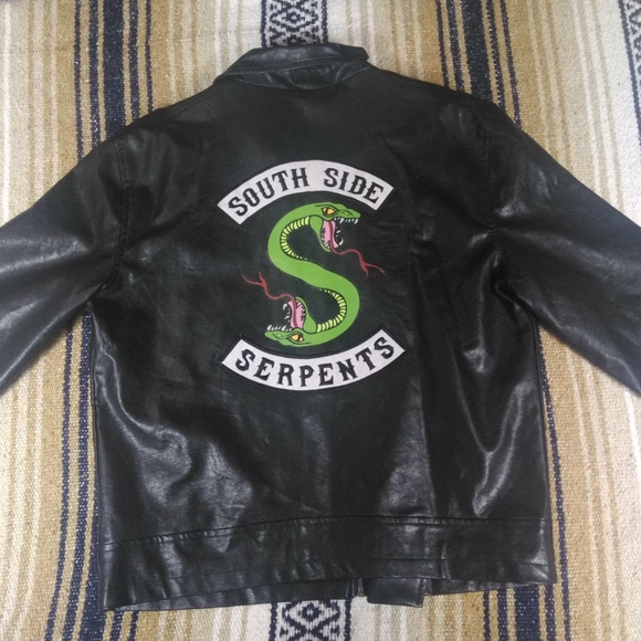 ARCHIE COMICS SOUTH SIDE SERPENTS GRAPHIC LEATHER JACKET MENS SIZE MEDIUM - Picture 4 of 12